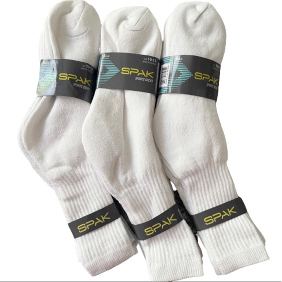 12 pack white crew sports socks size 10-13 - Picture 2 of 3